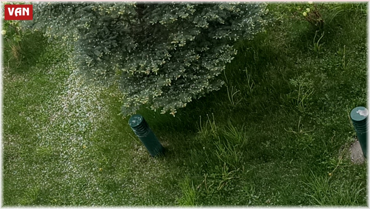 Erciş'te yağmur ve dolu etkili oldu