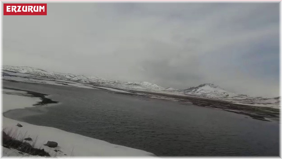 Eriyen kar suları gölet oluşturdu