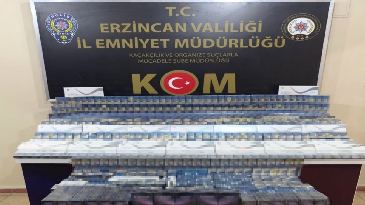 Erzincan'da 3873 paket kaçak sigara ele geçirildi