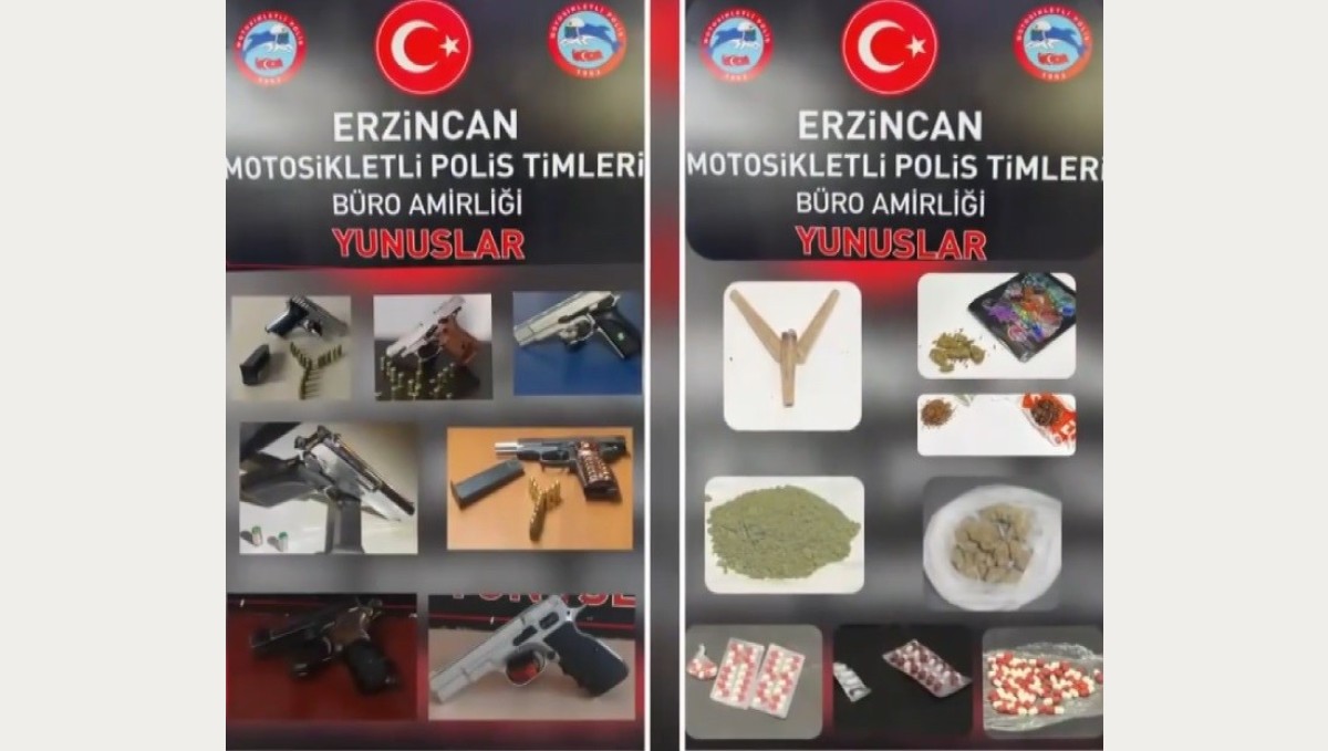 Erzincan'da 4 adet ruhsatsız, 3 adet kurusıkı tabanca ele geçirildi