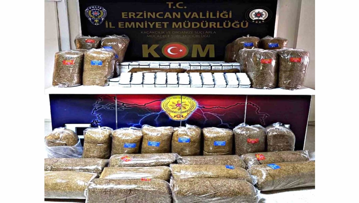 Erzincan'da 480 paket kaçak tütün ele geçirildi