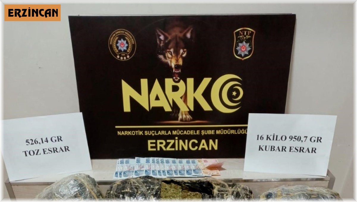 Erzincan'da 56 kilo uyuşturucu ele geçirilerek 5 kişi tutuklandı