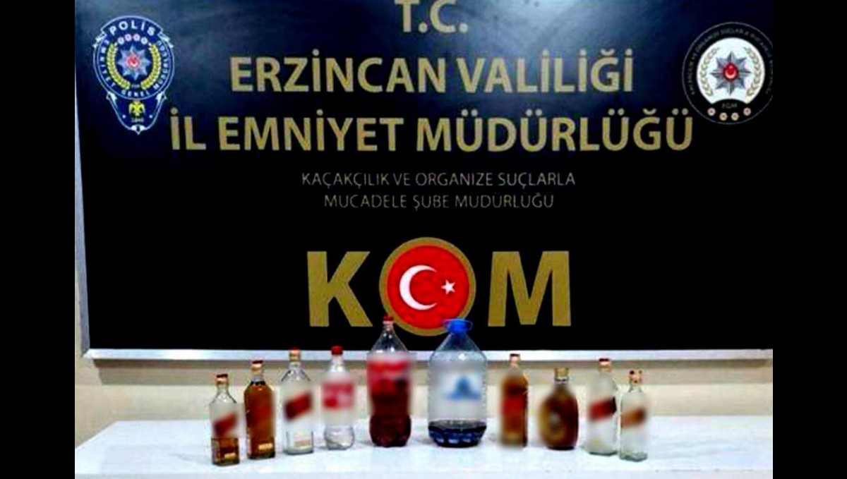 Erzincan'da bir miktar kaçak ve el yapımı alkol ele geçirildi