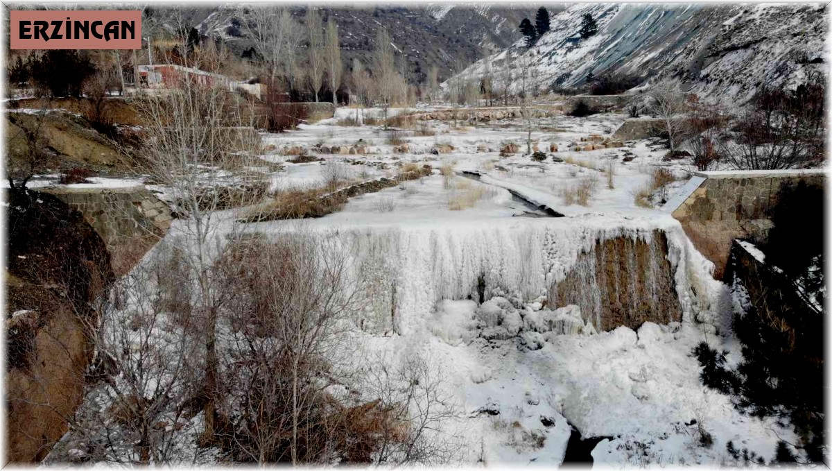 Erzincan'da dereler buz tuttu