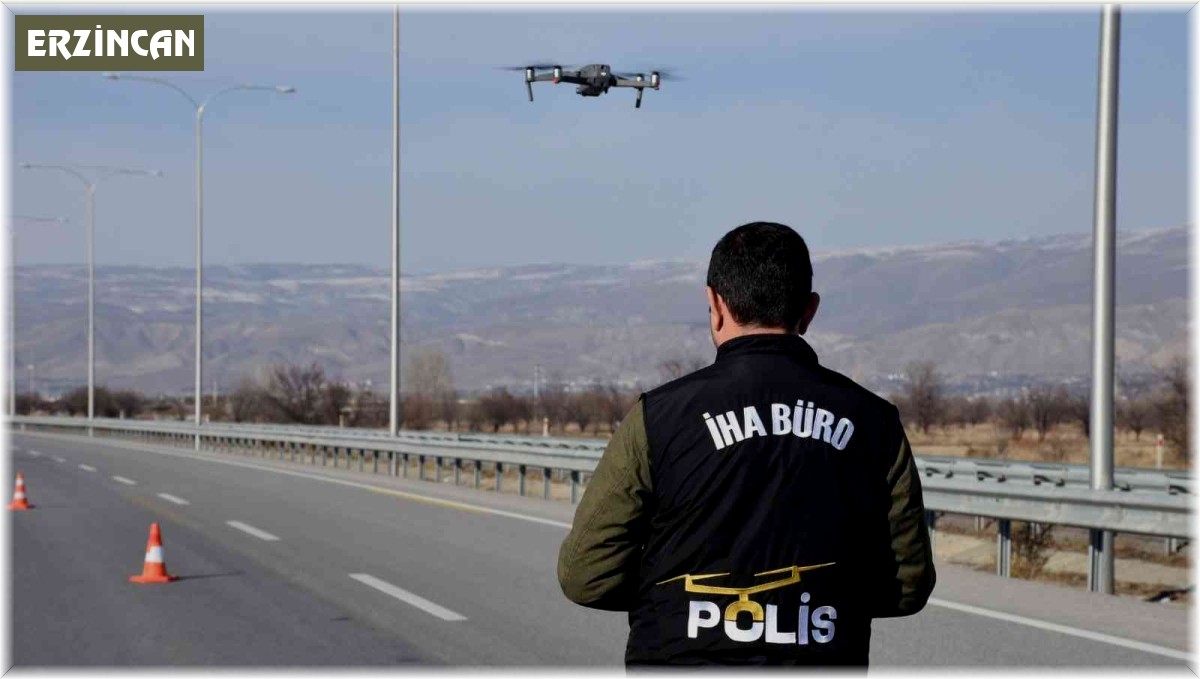 Erzincan'da drone destekli trafik denetimi