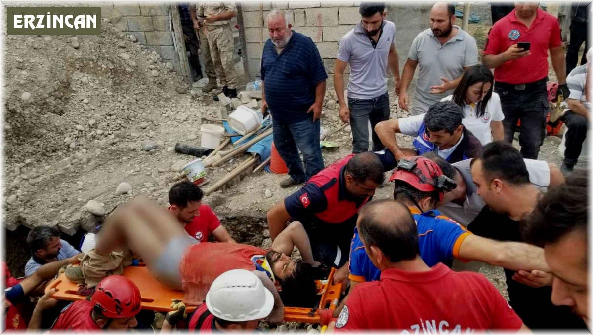 Erzincan'da göçük altında kalan işçi 3 saatlik çalışmayla kurtarıldı