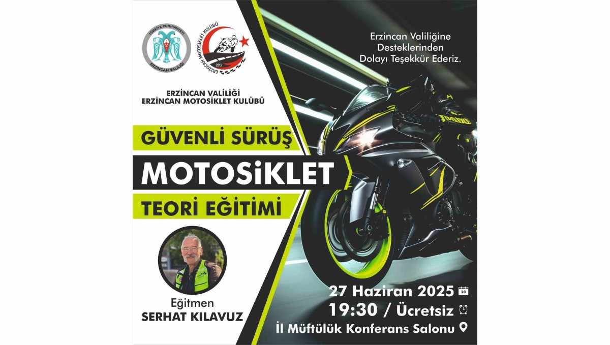 Erzincan'da "Güvenli Sürüş Motosiklet Teori Eğitimi" düzenleniyor