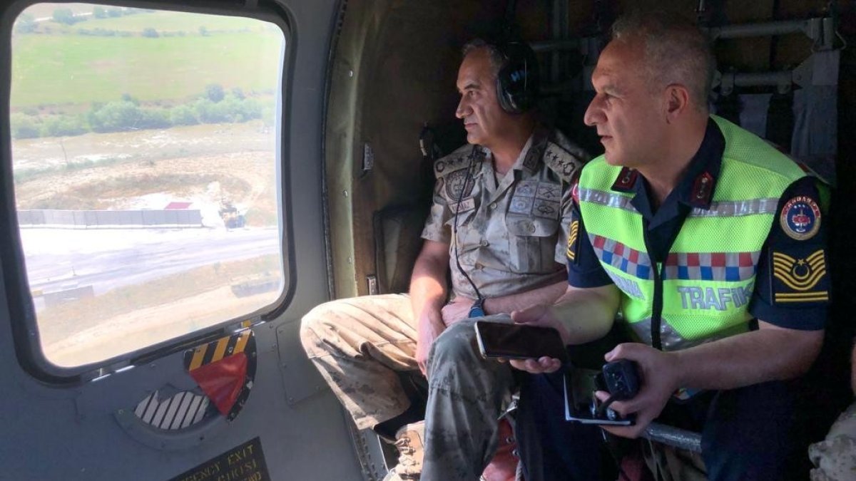 Erzincan'da havadan trafik denetimi