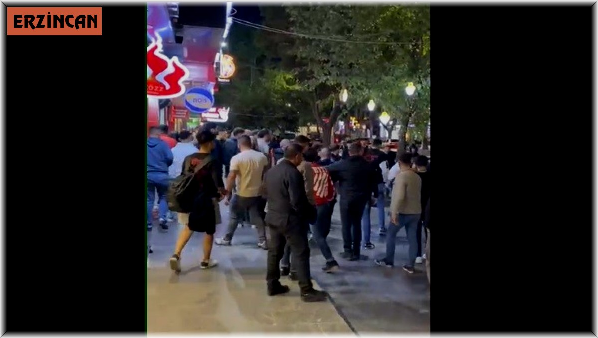 Erzincan'da iki grubun tekme tokatlı kavgası cep telefonu kamerasına yansıdı