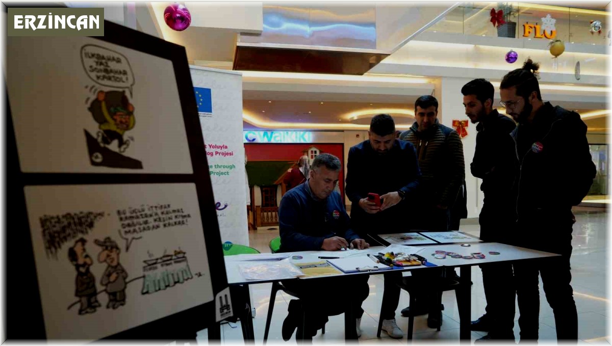 Erzincan'da kış temalı karikatür sergisi açıldı