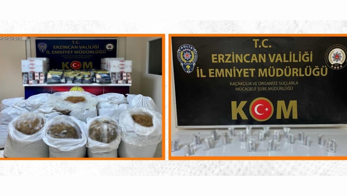 Erzincan'da makaron ve kaçak tütün ele geçirildi