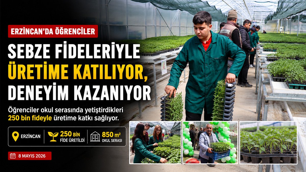 Erzincan'da öğrenciler okul serasında 250 bin fide yetiştirdi