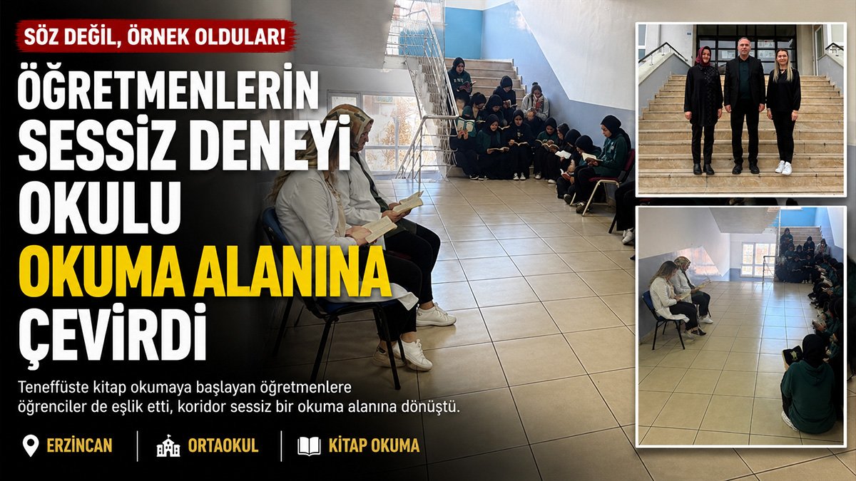 Erzincan'da öğretmenler 'kitap okuyun' demedi, öğrenciler koridorda okumaya başladı