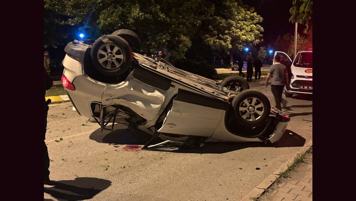 Erzincan'da otomobil ağaca çarptı: 3 yaralı