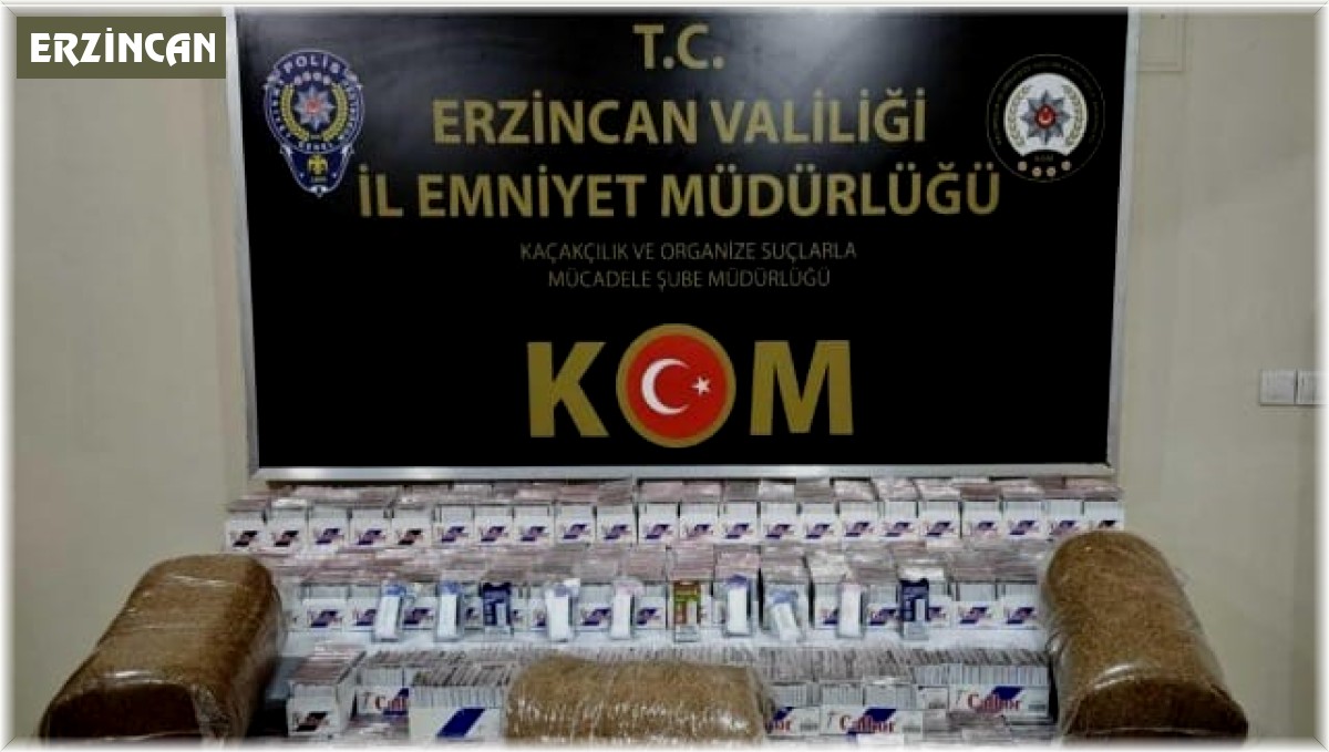 Erzincan'da piyasa değeri 180 bin TL olan makaron ele geçirildi