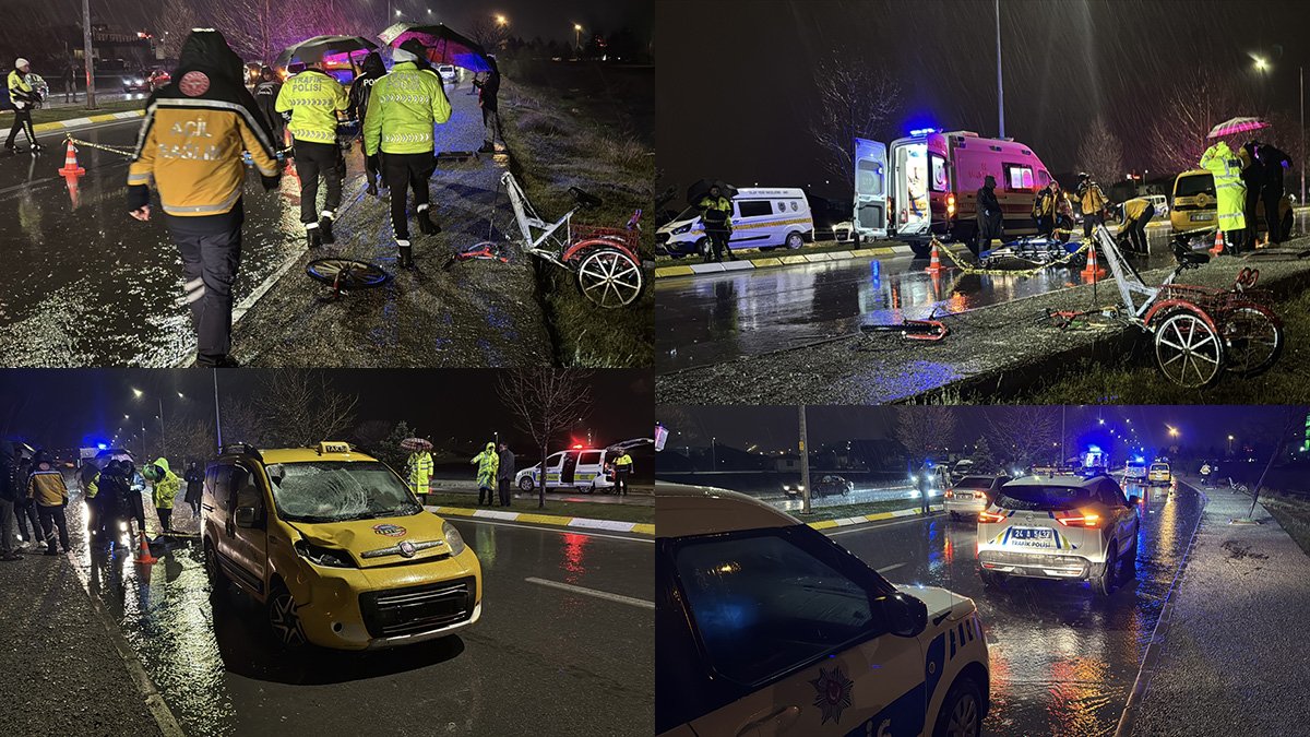 Erzincan'da taksiyle çarpışan üç tekerli bisikletin sürücüsü hayatını kaybetti