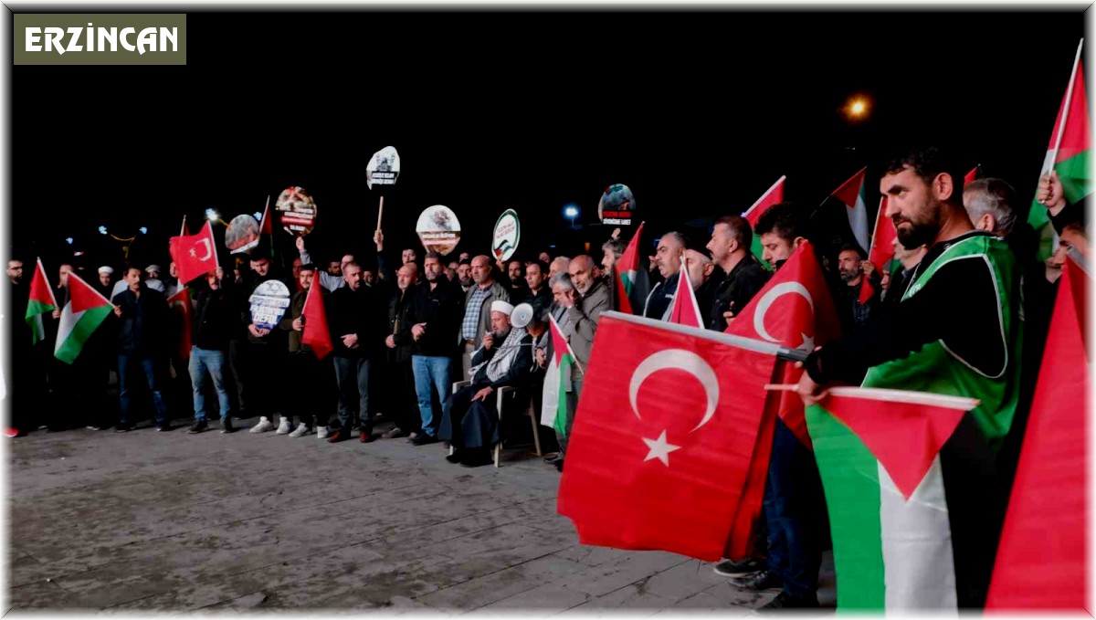 Erzincan'dan İsrail'e tepki, Filistin'e destek