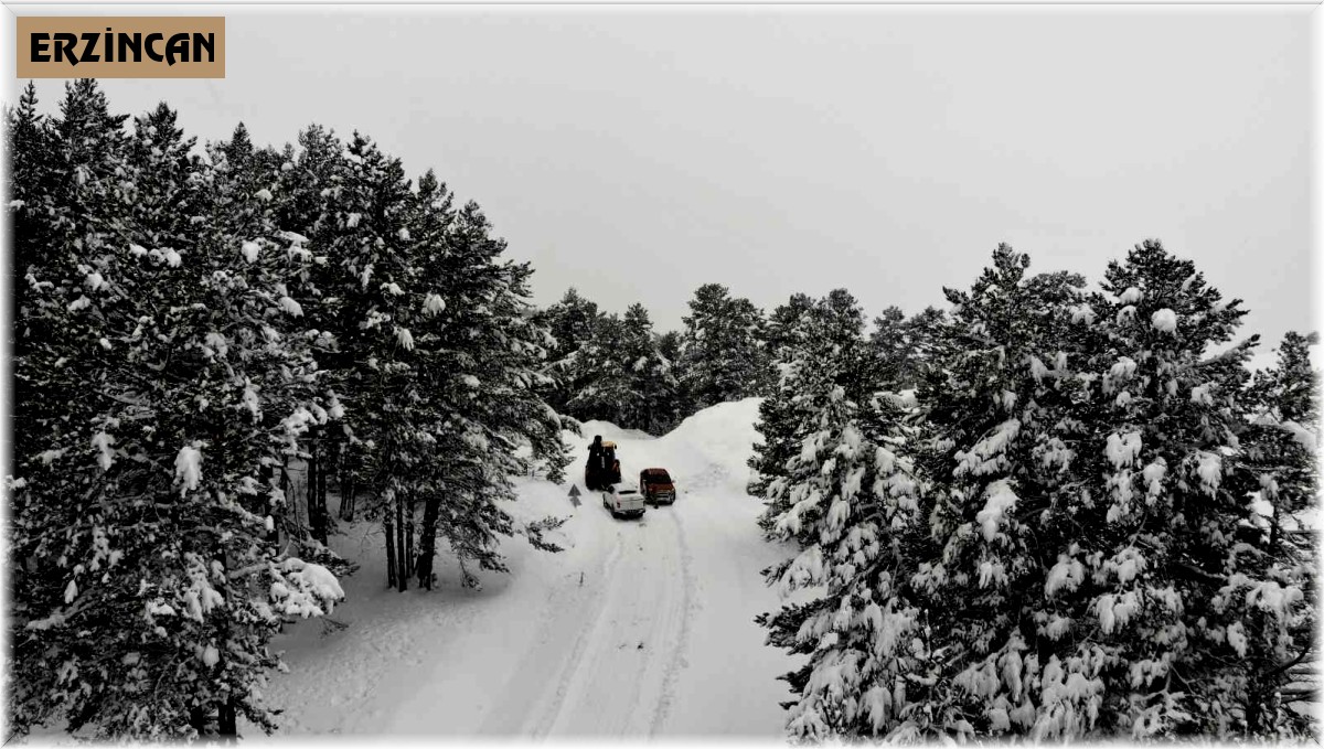 Erzincan'ın yüksek kesimlerinde kar yağışı etkisini artırdı