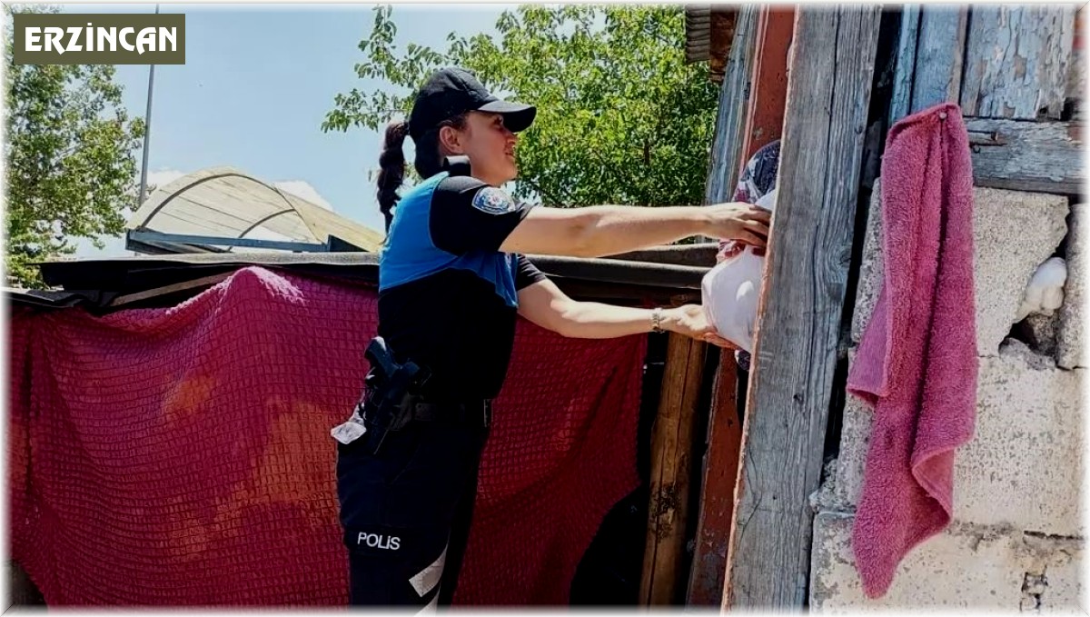 Erzincan polisi ihtiyaç sahibi ailelere kurban eti dağıttı