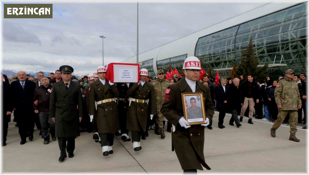 Erzincanlı şehit havalimanında karşılandı