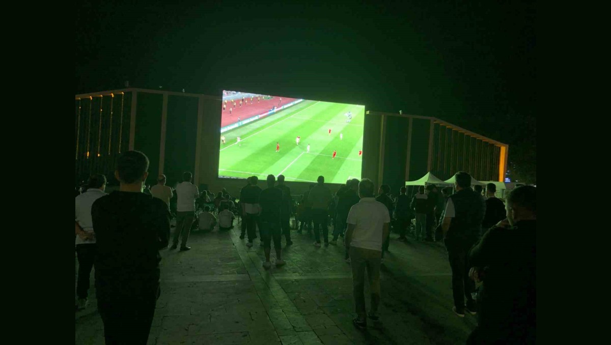 Erzincanlılar, A Milli Takım'ın galibiyet sevincini meydanda yaşadı