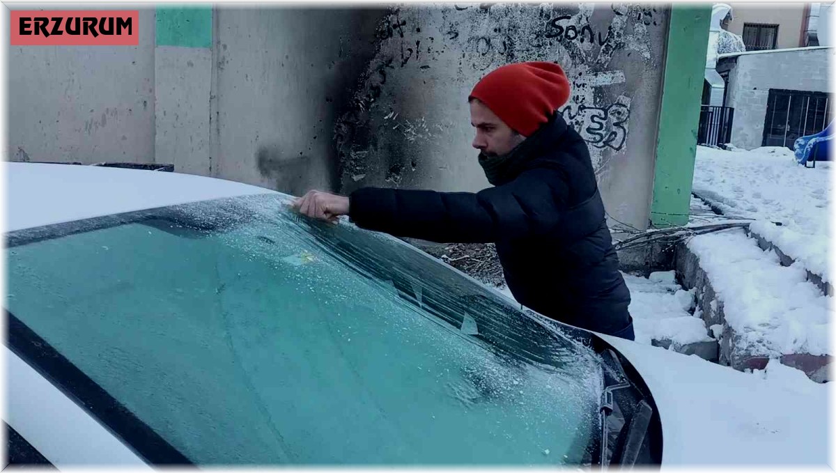 Erzurum buz kesti, gece eksi 14'ü, gündüz eksi 8'i gördü