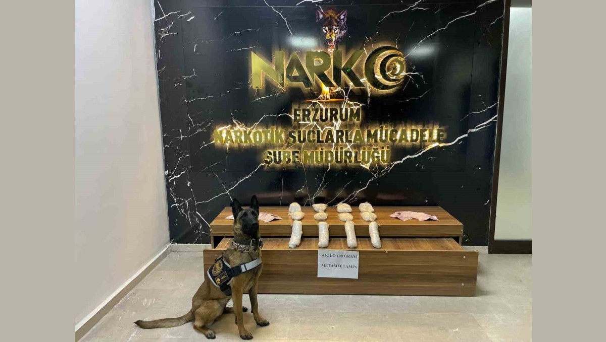 Erzurum'da 4 kilo 100 gram uyuşturucu ele geçirildi