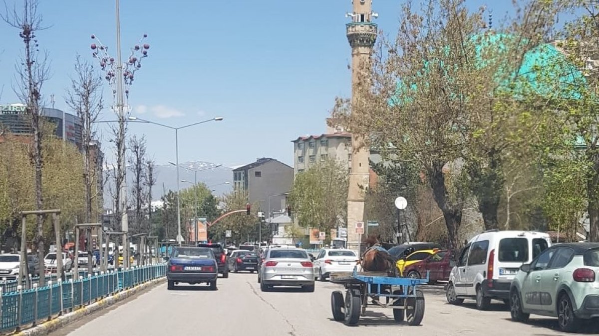 Erzurum'da dörtnala koşan at, trafiği birbirine kattı