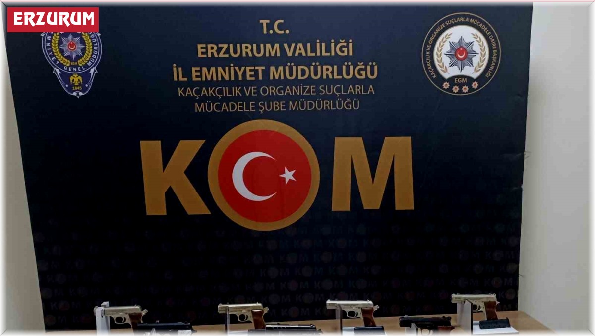 Erzurum'da el yapımı tabanca ele geçirildi