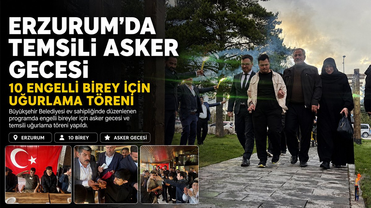 Erzurum'da engelli bireylerin asker kınasında aileler gözyaşlarını tutamadı