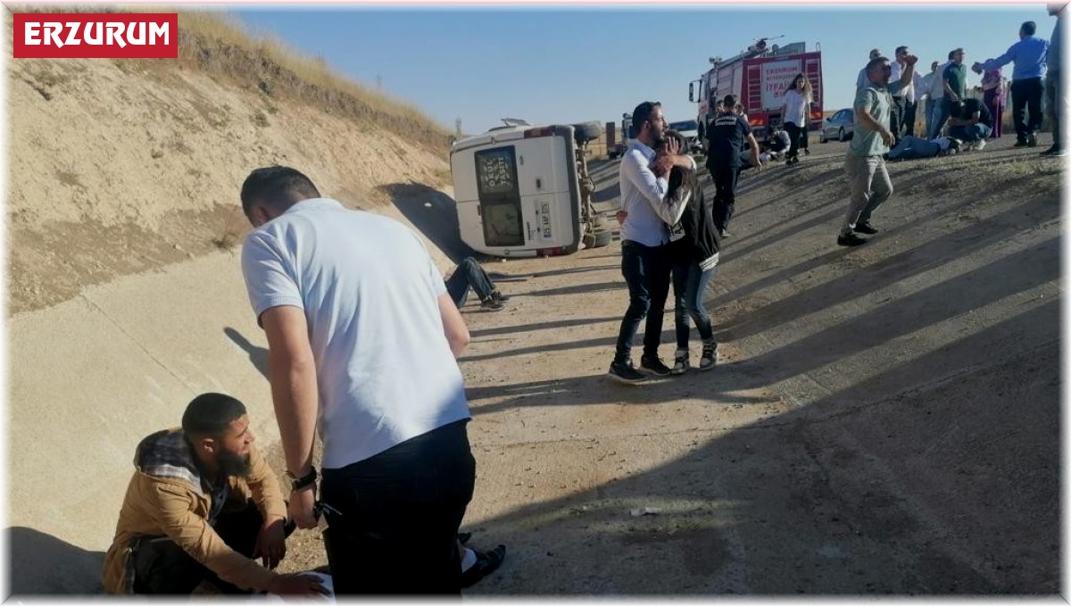 Erzurum'da feci kaza: 1 ölü, 8 yaralı