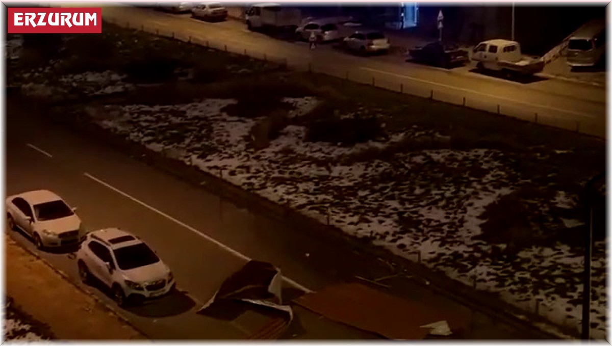 Erzurum'da fırtına çatıları uçurdu