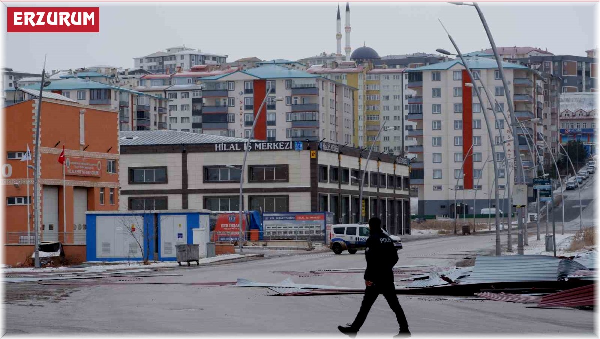 Erzurum'da fırtına çatıları uçurdu