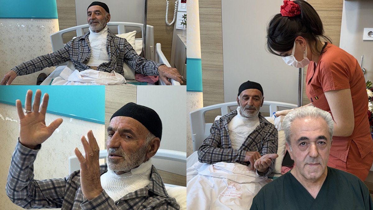 Erzurum'da güneş enerjisi sistemini tamir eden 76 yaşındaki Abdullah Durmaz yanıklarla hastaneye kaldırıldı