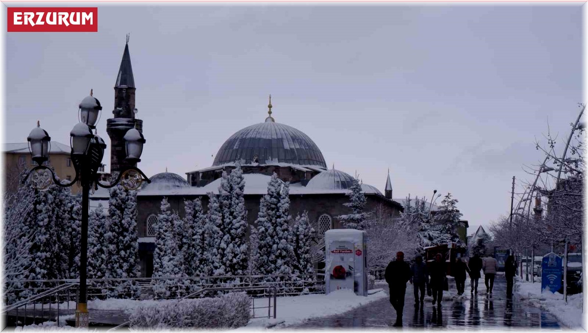Erzurum'da kar yağışı sonrası kartpostallık manzaralar