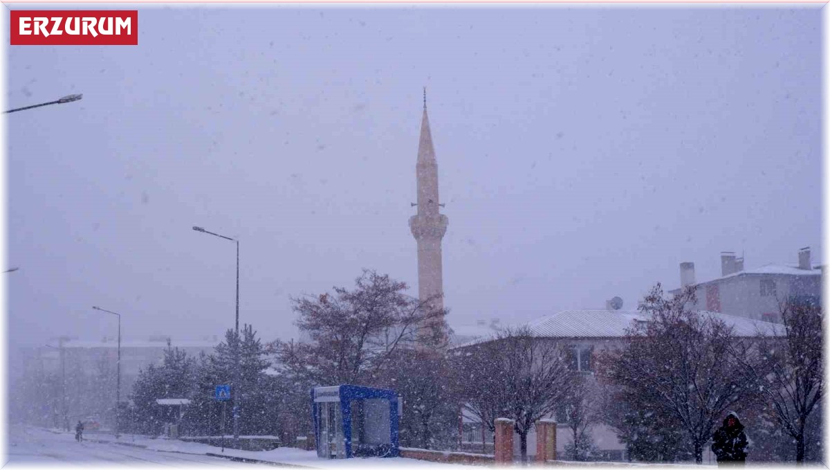 Erzurum'da kış geri döndü, 196 köy yolu kapalı