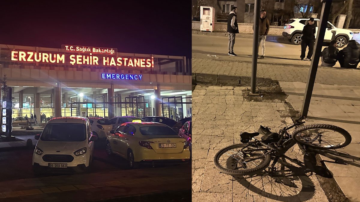 Erzurum'da otomobilin çarptığı yaşındaki 10 bisikletli çocuk ağır yaralandı