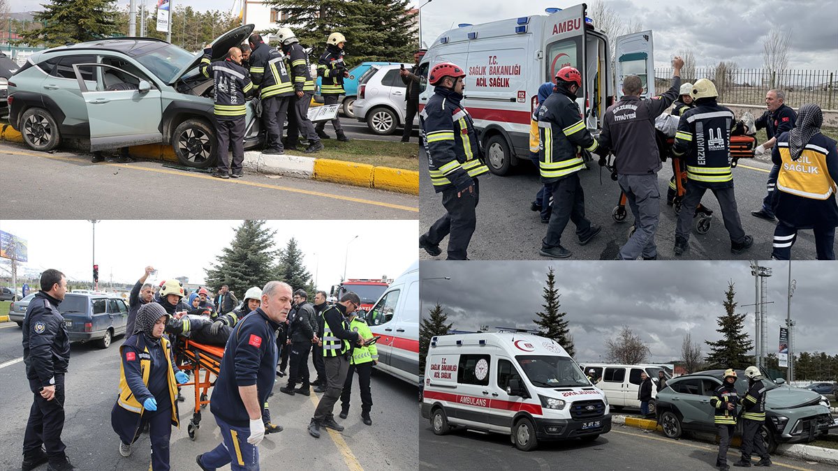 Erzurum'da refüje çıkan otomobilde fenalaşan sürücüyü itfaiye camı kırarak kurtardı