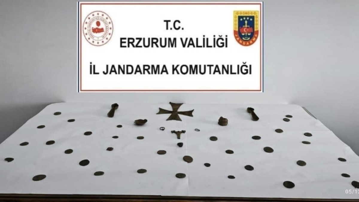 Erzurum'da Roma dönemine ait eserler ele geçirildi