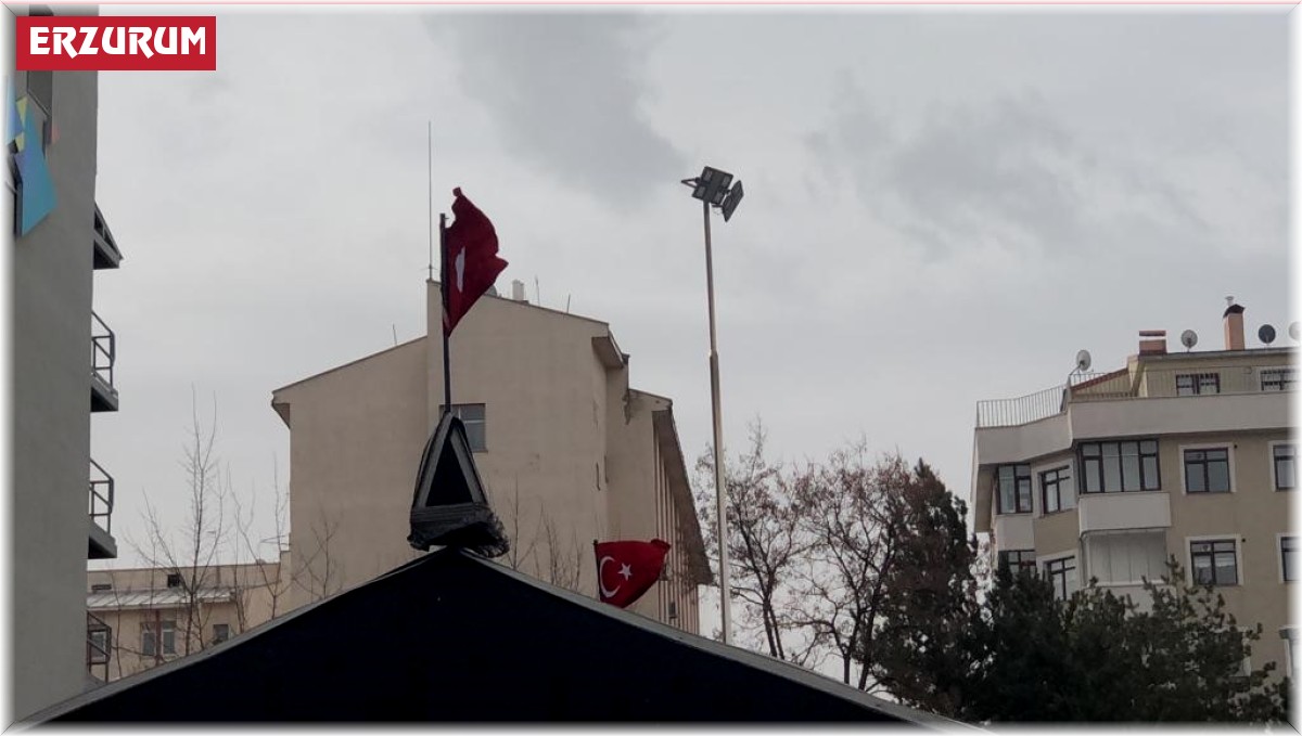 Erzurum'da rüzgar ve fırtına etkili oluyor