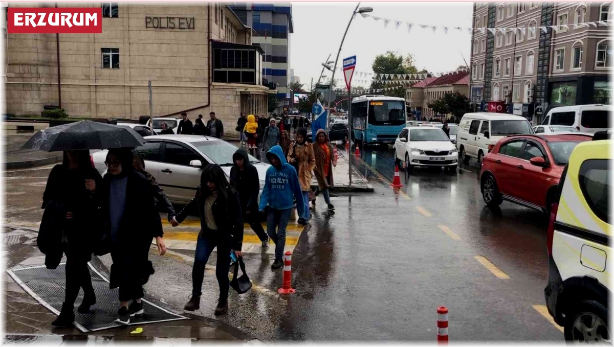 Erzurum'da sağanak yağış etkili oldu