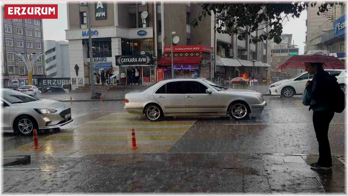Erzurum'da sağanak yağış etkili oluyor