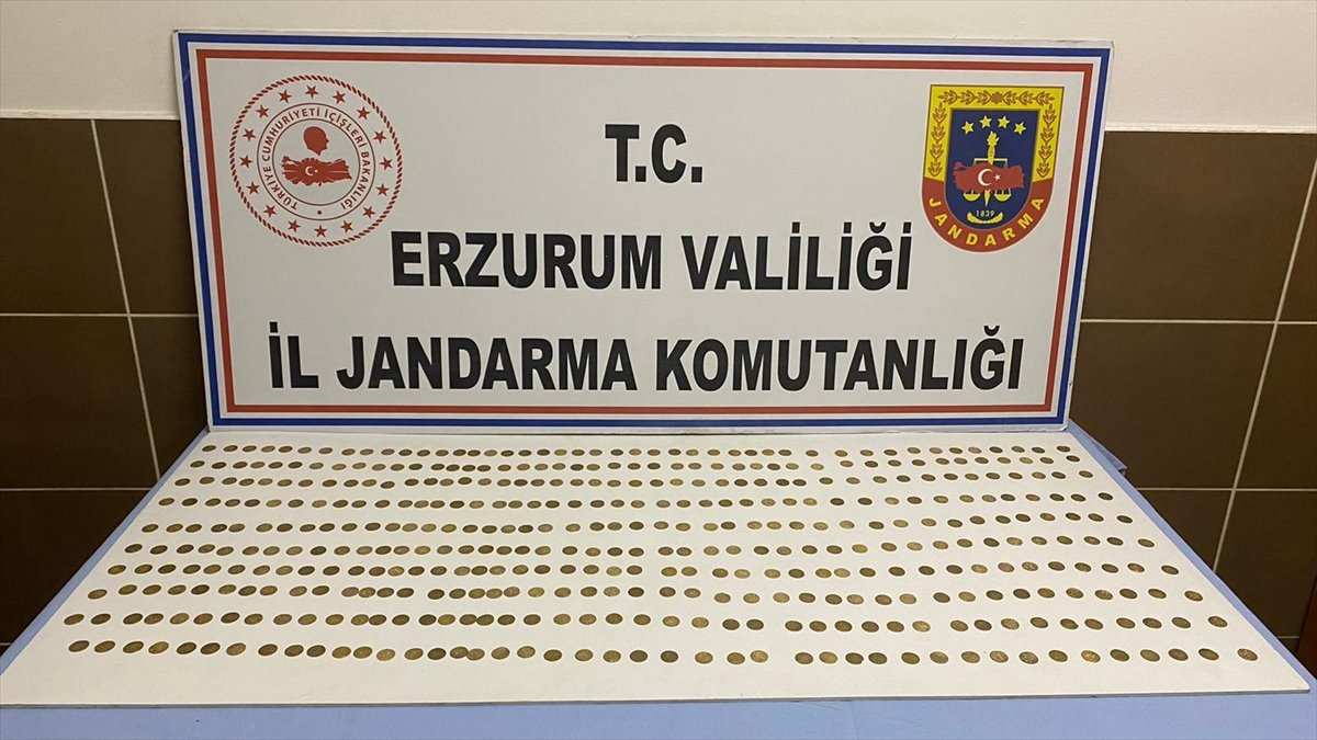 Erzurum'da tarihi eser operasyonunda 439 sikke ele geçirildi