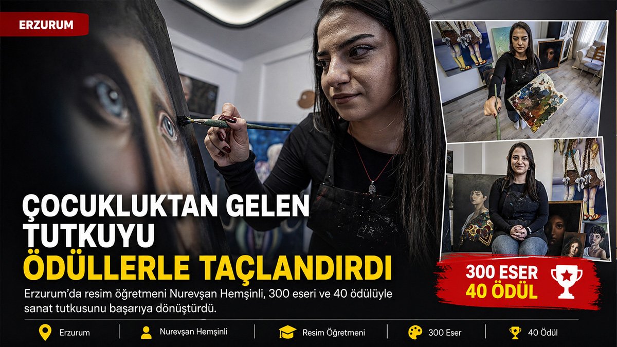 Erzurum'da "tembel öğrenci" denilen Nurevşan Hemşinli, resimle 40 ödüllü öğretmen oldu