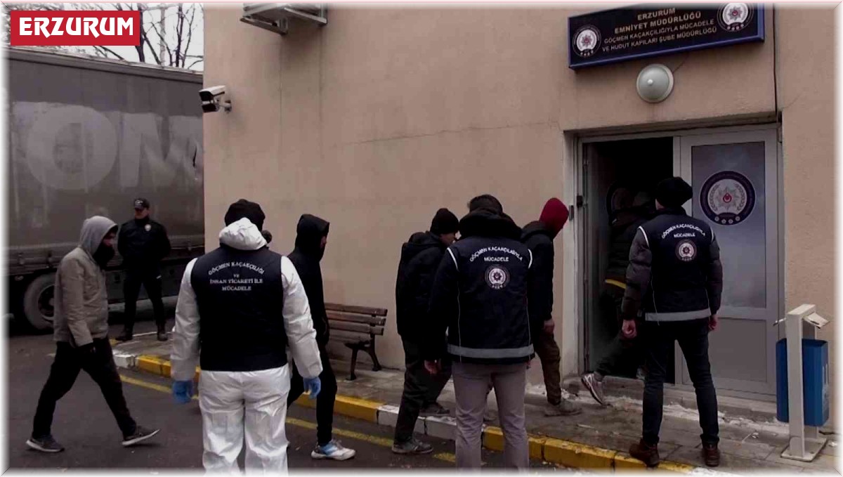 Erzurum'da tır dorsesinde 56'sı çocuk 133 kaçak göçmen yakalandı
