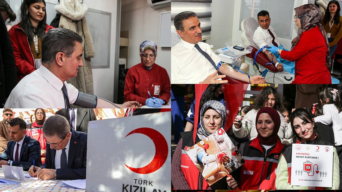 Erzurum'da Vali Baruş'tan Kızılay'a kan bağışı desteği