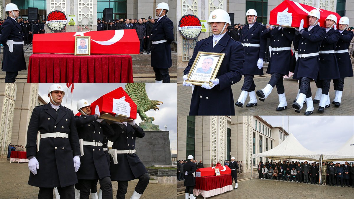 Erzurum'da vefat eden polis memuru Sadık Çalar son yolculuğuna uğurlandı