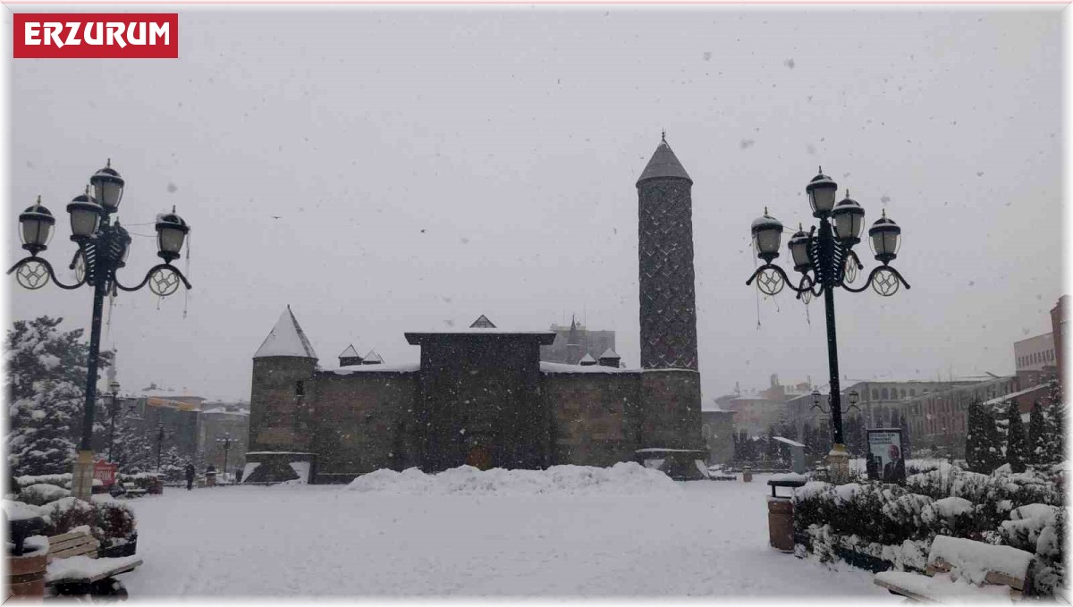 Erzurum'da yoğun kar yağışı etkili oluyor