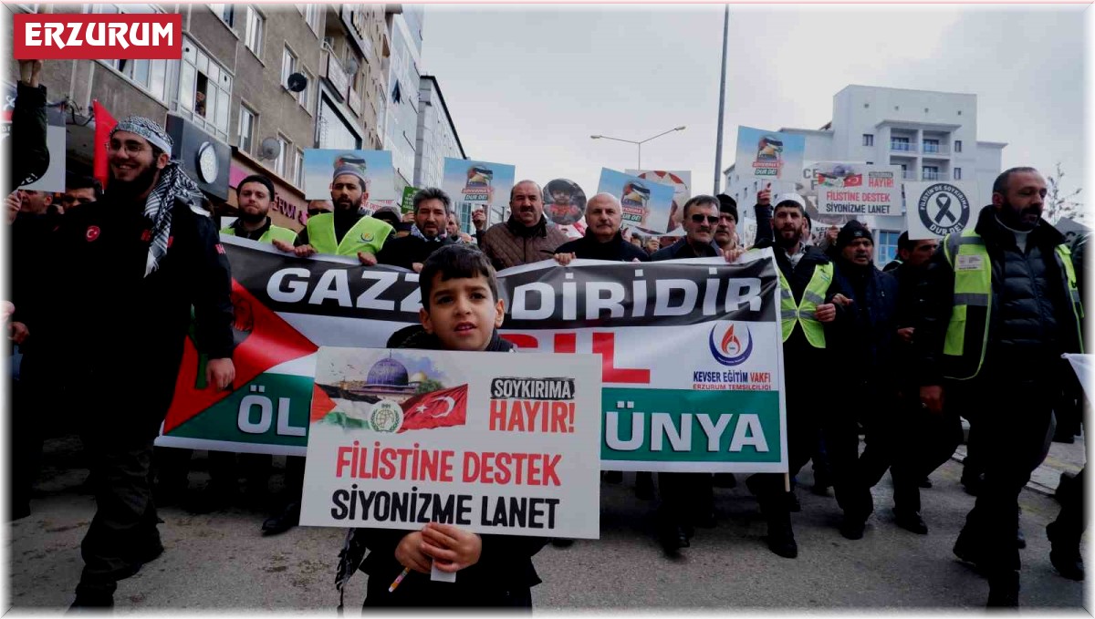 Erzurum'da yürekler Gazze için bir oldu