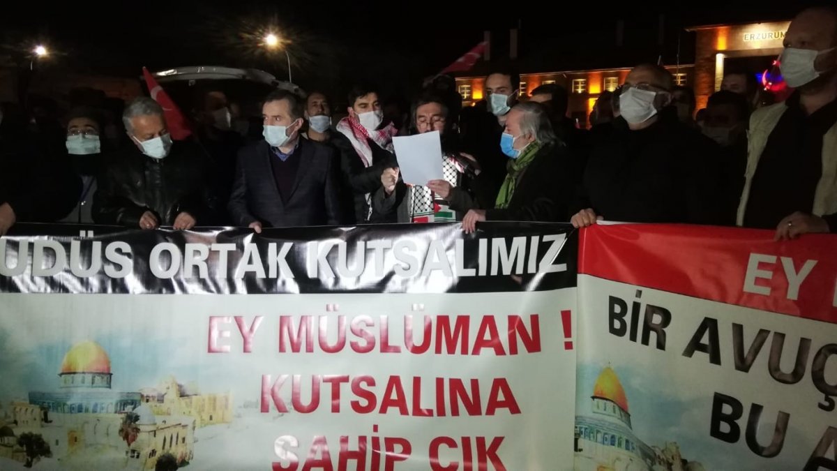 Erzurum'dan Filistin'e destek İsrail'e sert tepki